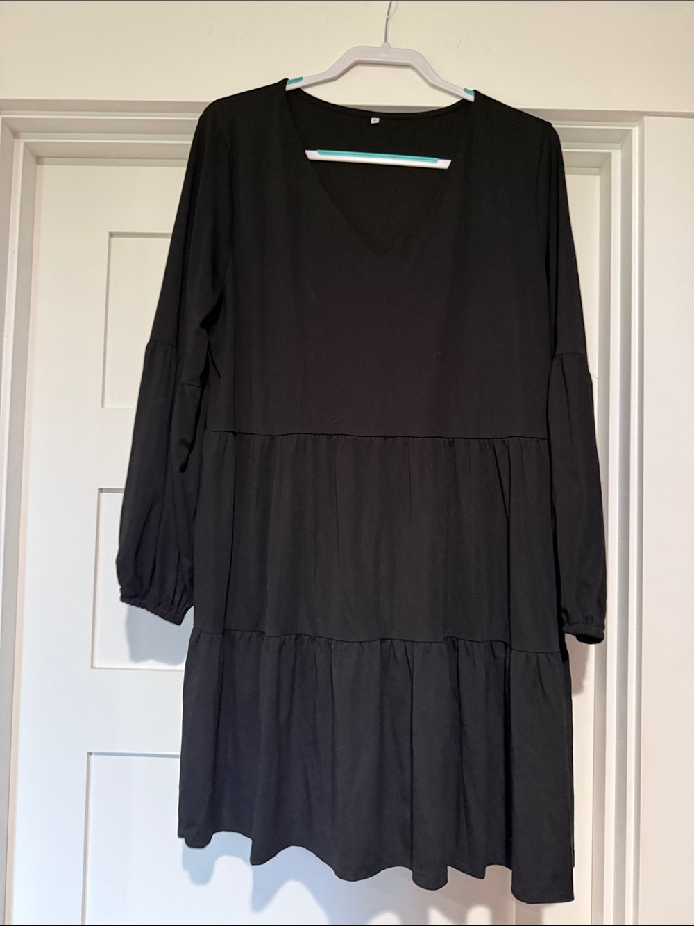 NWOT Black Tiered V-Neck Women's Dress